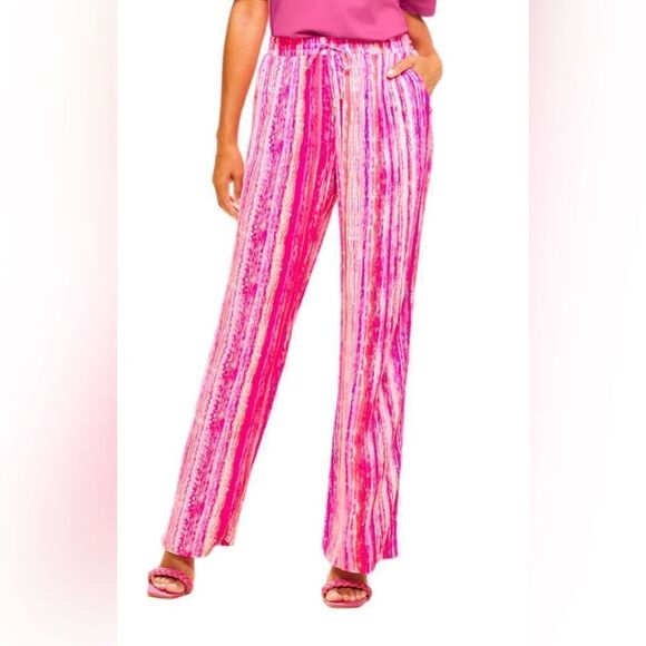 DRAPER'S & DAMON'S" Crinkle Stripe Relaxed fit Pants NWOT. Size Large - Picture 1 of 11